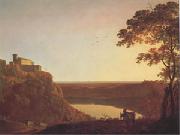 Joseph Wright View of the Lake of Nemi at Sunset (mk05) oil painting picture wholesale